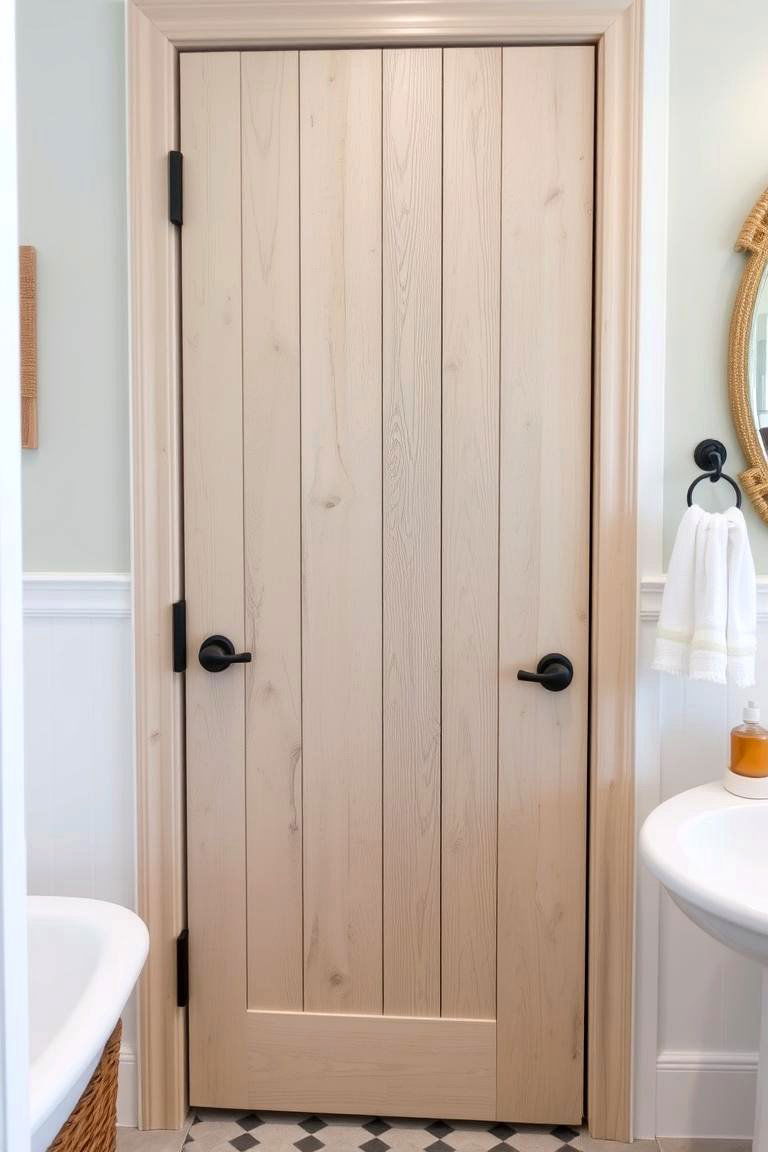 Beach Inspired Door for a Coastal Vibe - 24 Bathroom Door Ideas