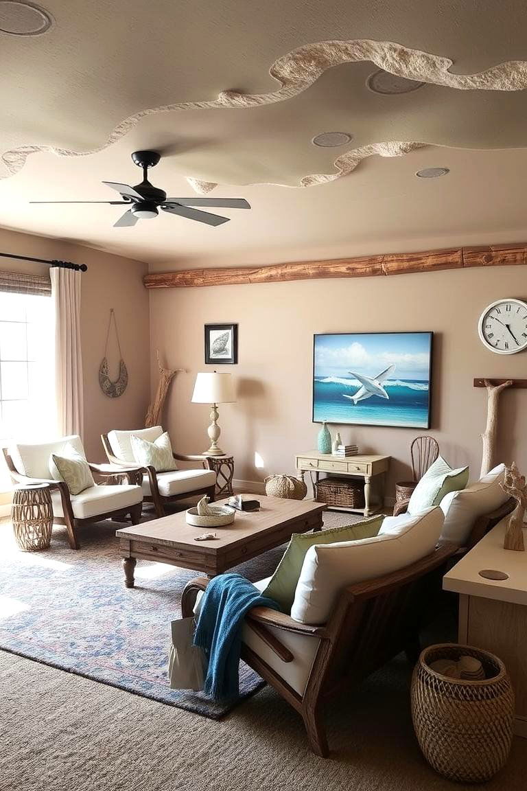 Beach Inspired Man Cave - 24 Man Cave Design Ideas