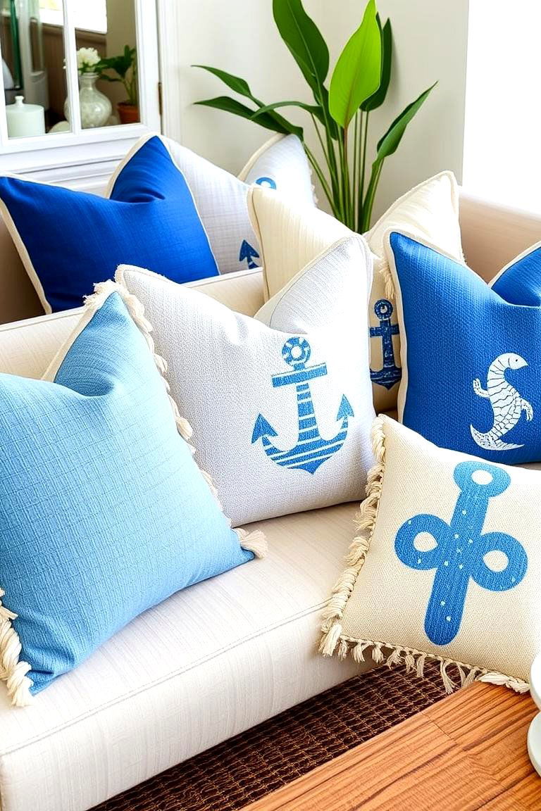 Beach Inspired Throw Pillows - 24 Coastal Decor Ideas