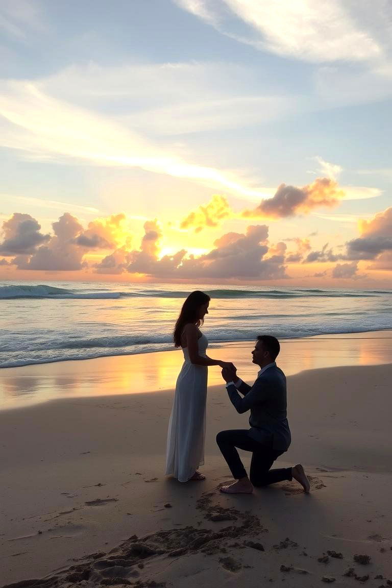 Beach Sunset Proposal - 24 Wedding Proposal Ideas