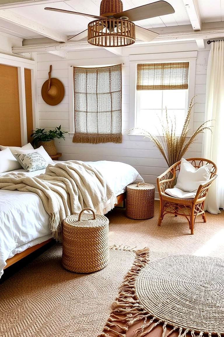 Beachy Textures for a Relaxed Layered Look - 24 Beach Themed Bedroom Ideas