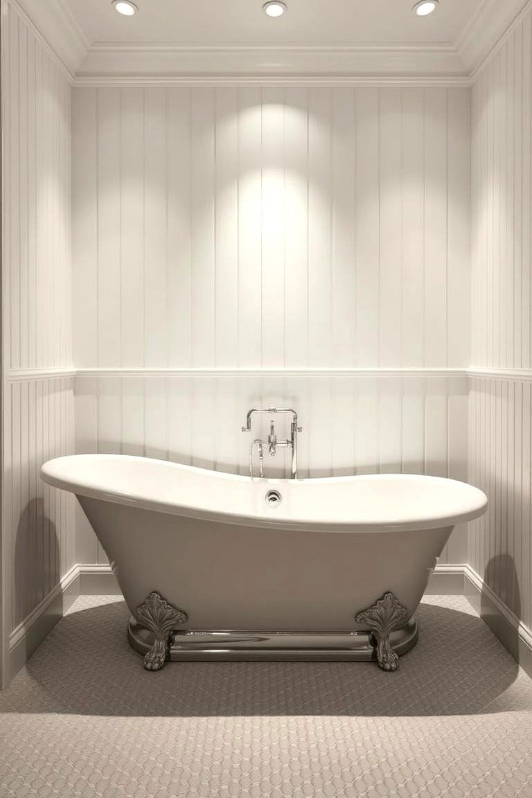 Beadboard Around a Freestanding Tub - 24 Beadboard Bathroom Ideas