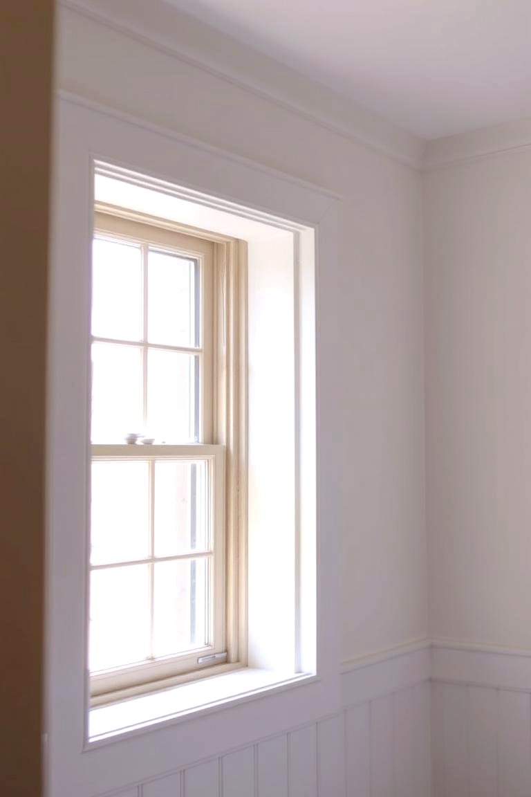 Beadboard Around a Window for Soft Framing - 24 Beadboard Bathroom Ideas