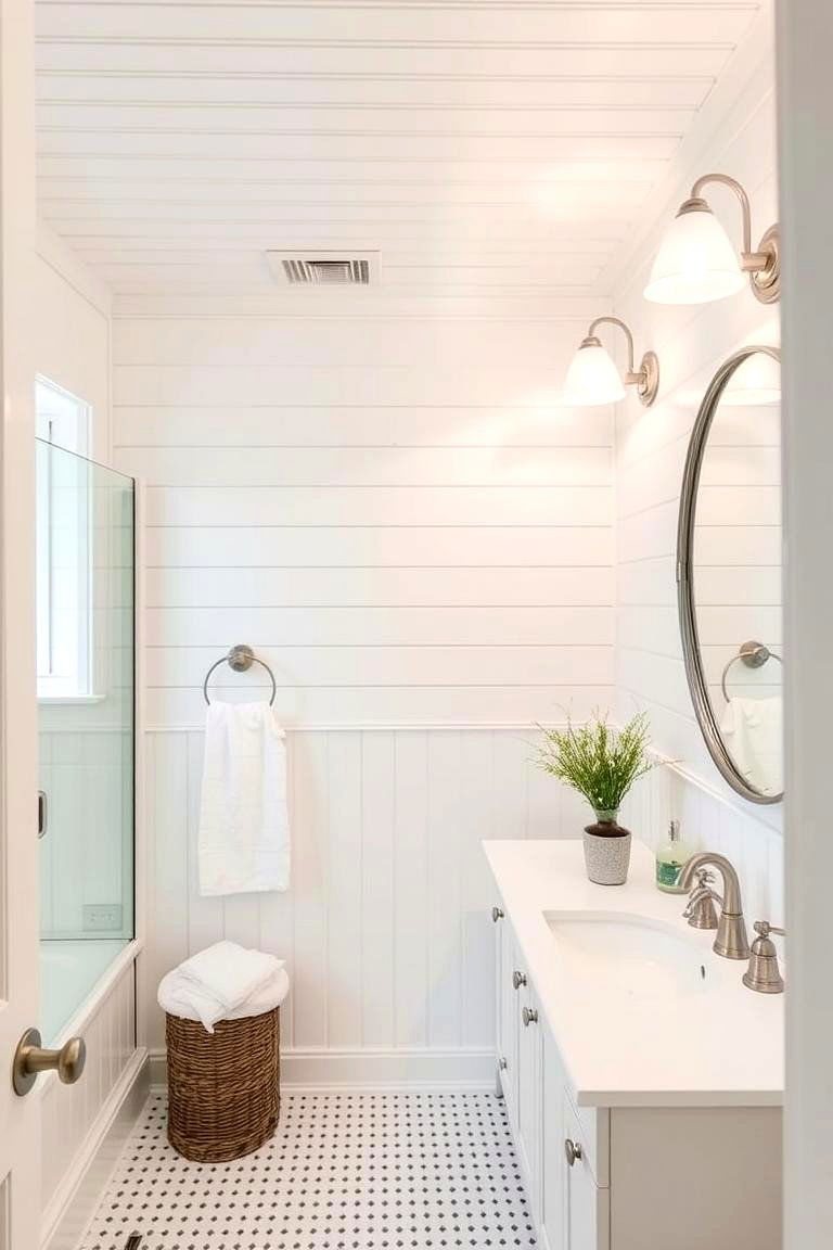 Beadboard Ceiling for a Charming Touch - 24 Bathroom Ceiling Ideas
