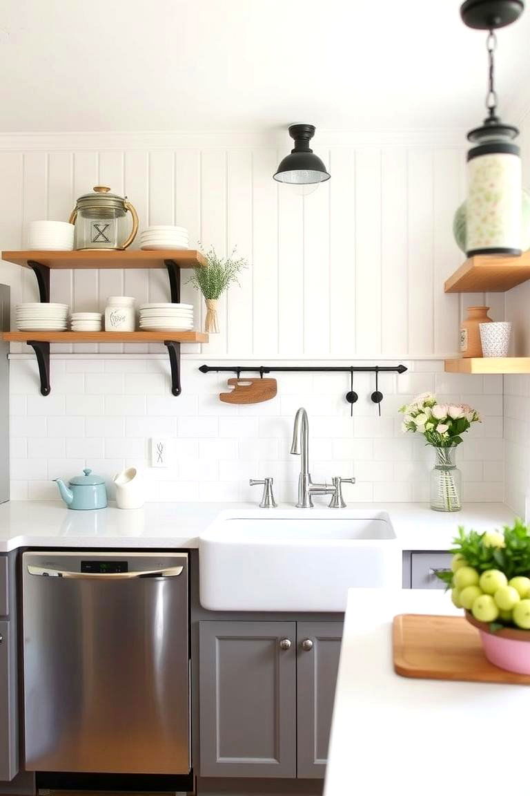 Beadboard Paneling Charm - 24 Kitchen Accent Wall Ideas