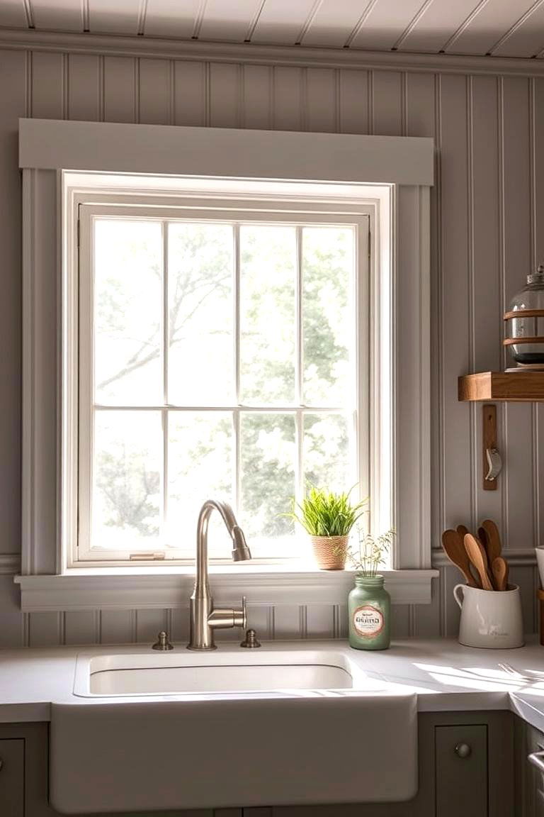 Beadboard Trim - 24 Farmhouse Interior Window Trim Ideas