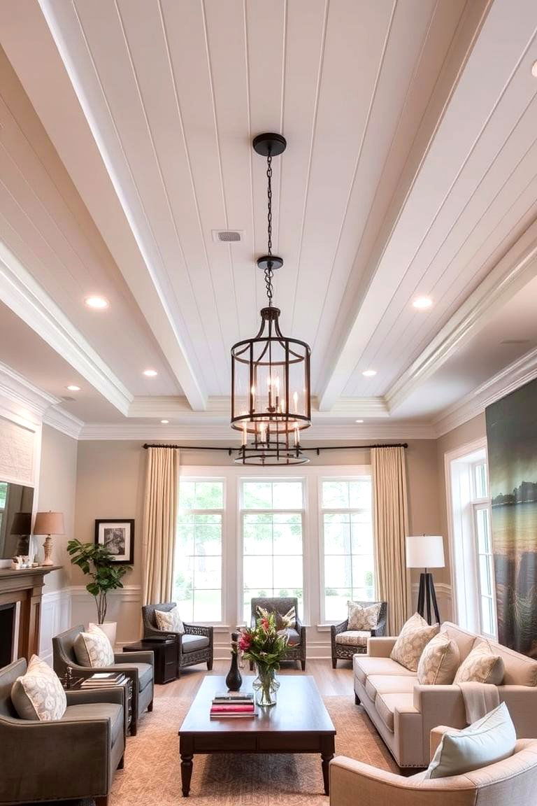 Beadboard and Lighting Combo - 24 Beadboard Ceiling Design Ideas