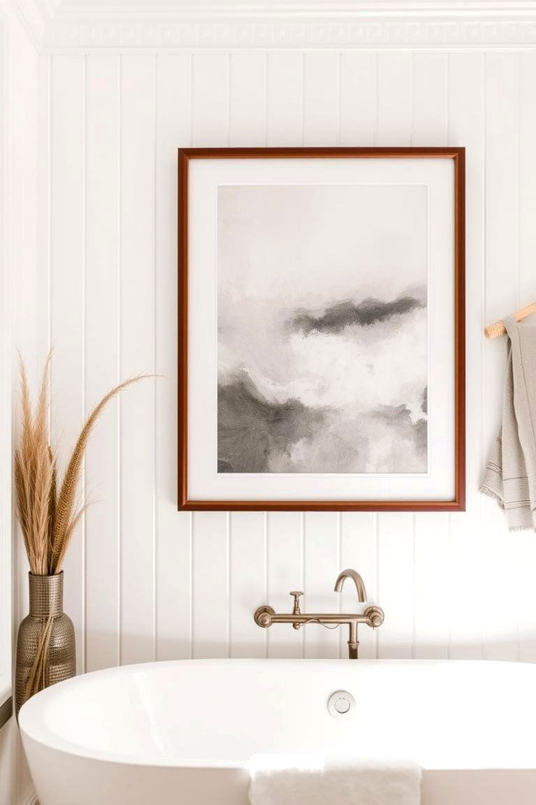 Beadboard as a Backdrop for Artistic Wall Art - 24 Beadboard Bathroom Ideas