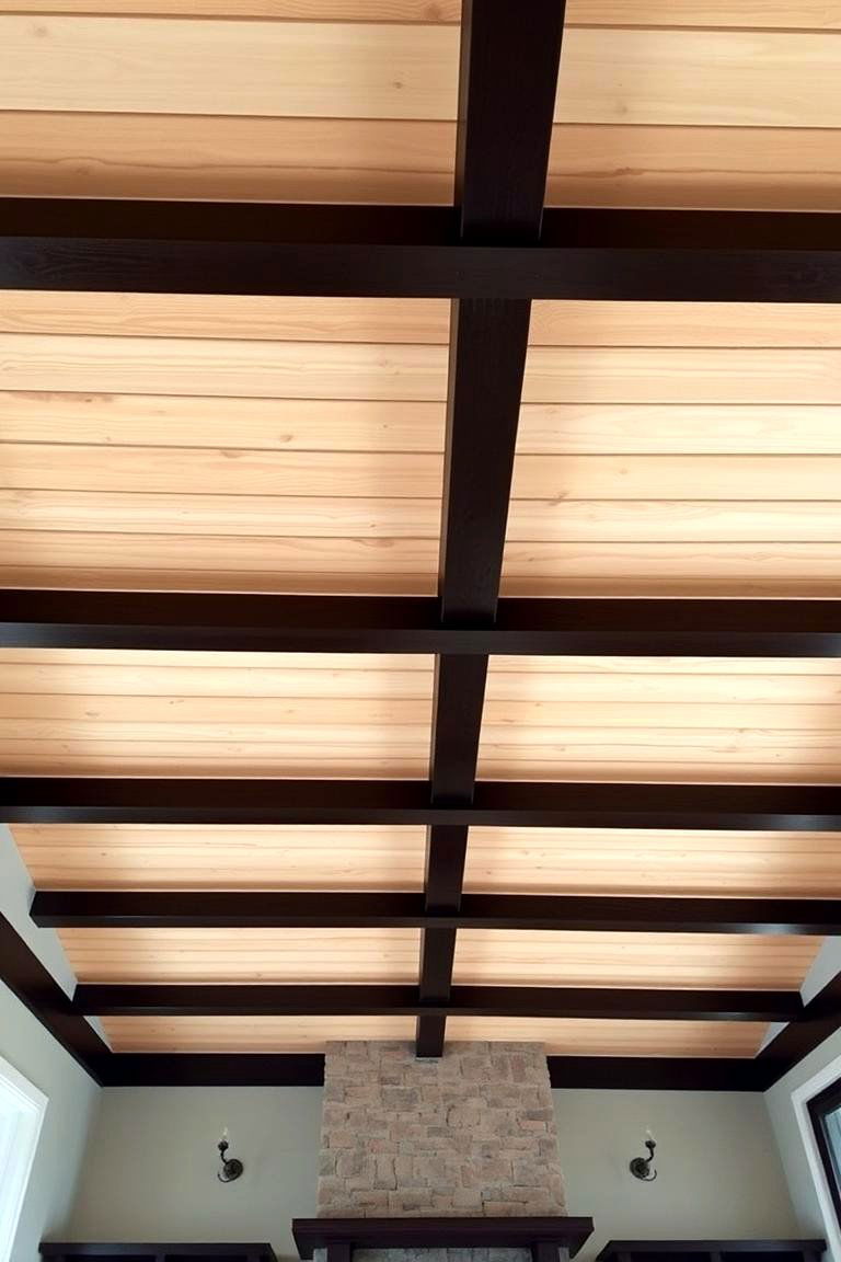 Beam and Plank Ceiling - 24 Rustic Ceiling Ideas