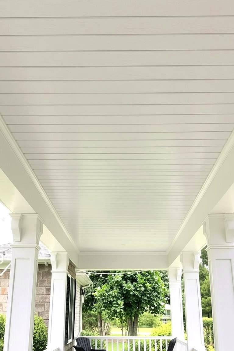 Beamed Vinyl Design - 24 Vinyl Porch Ceiling Ideas