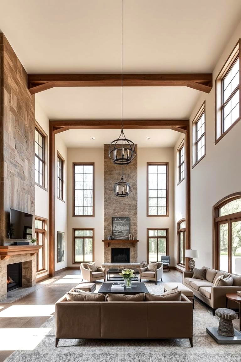 Beams in a Vaulted Ceiling for a Dramatic Effect - 24 Decorative Ceiling Beam Ideas