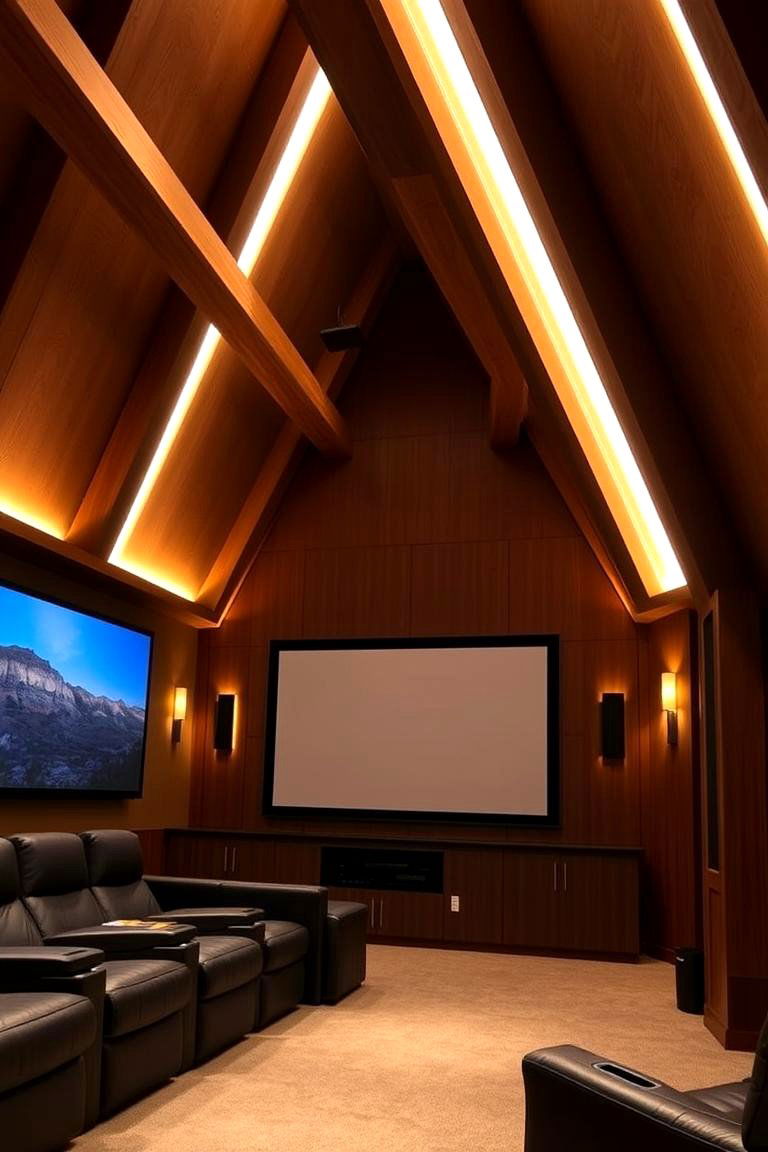 Beams with Integrated Lighting for Added Ambiance - 24 Decorative Ceiling Beam Ideas