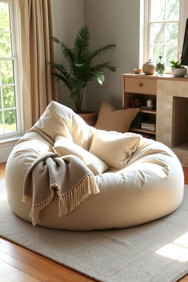 Bean Bags for Ultimate Relaxation - 24 Floor Seating Ideas