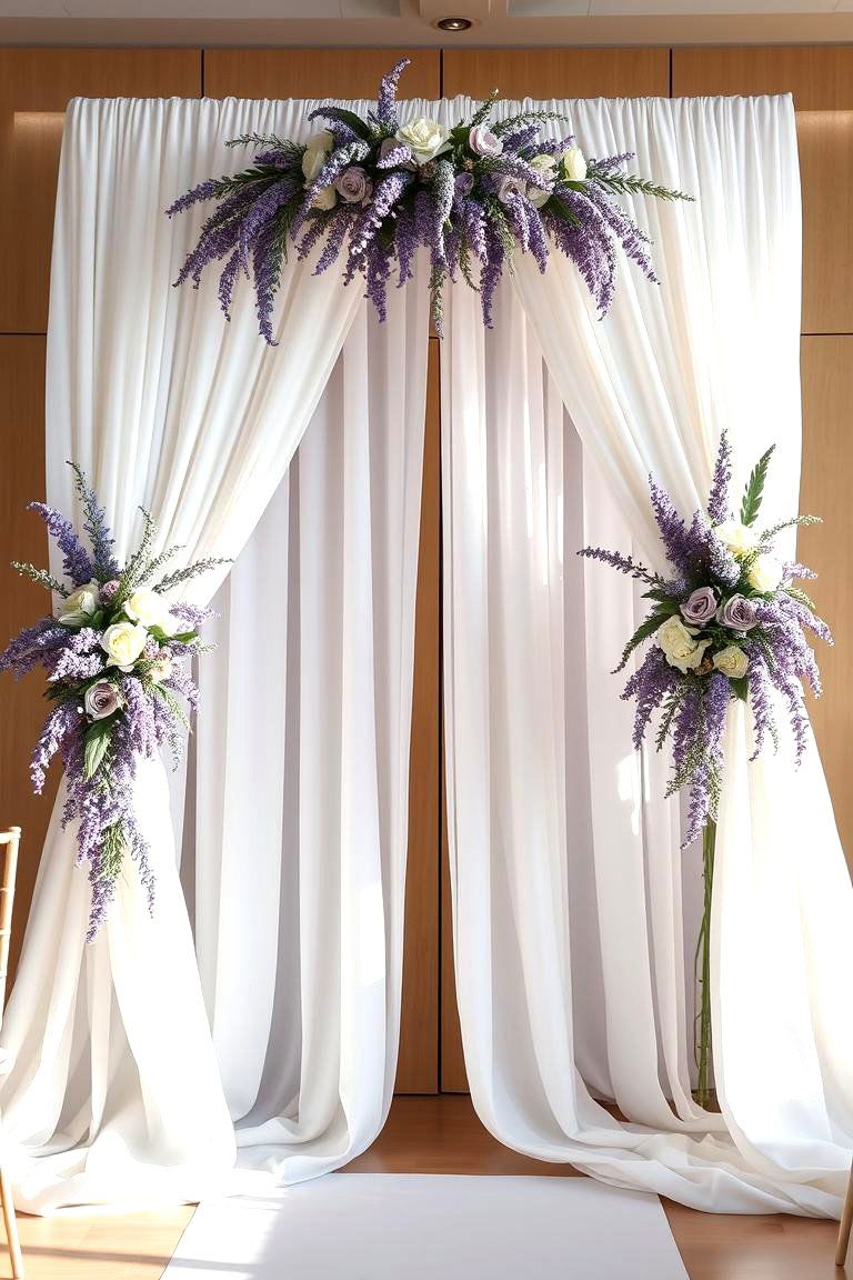 Beautiful Lavender Ceremony Backdrops - 24 Lavender Wedding Ideas