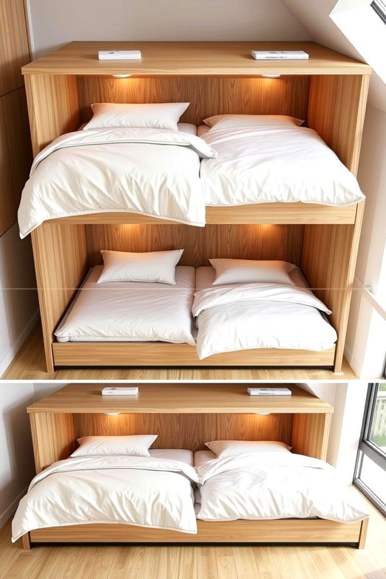 Bed in a Box with Flexible Design - 24 2 Beds in One Small Room Ideas