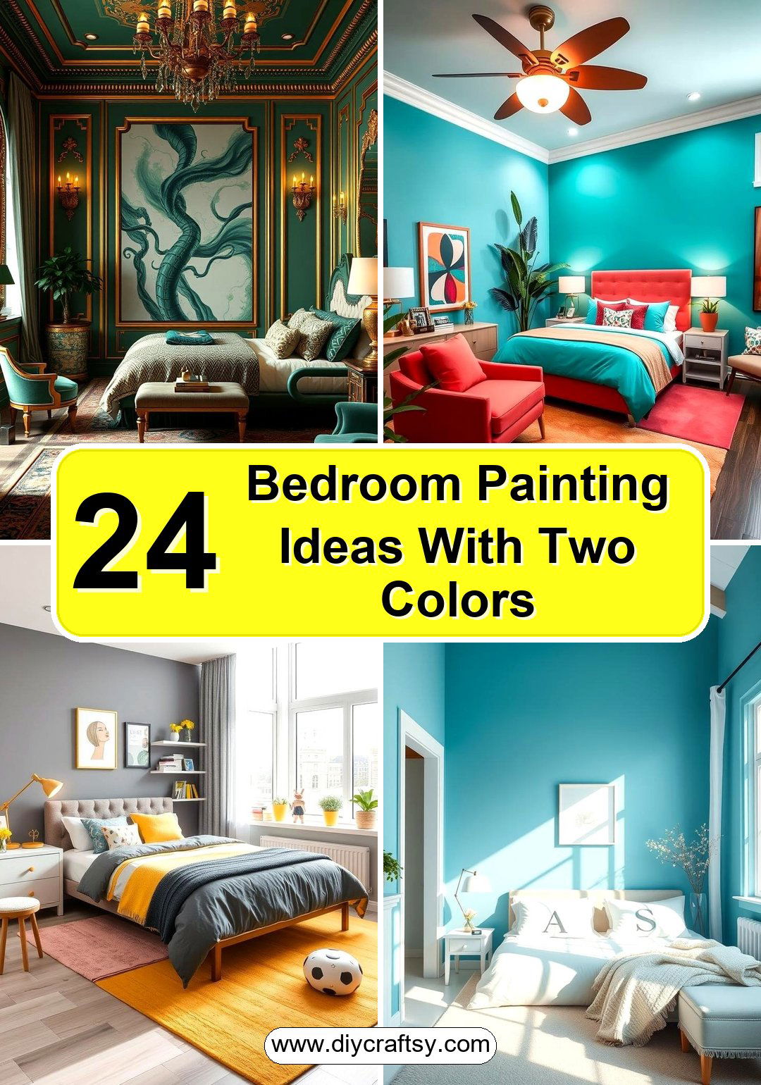 Bedroom Painting Ideas With Two Colors