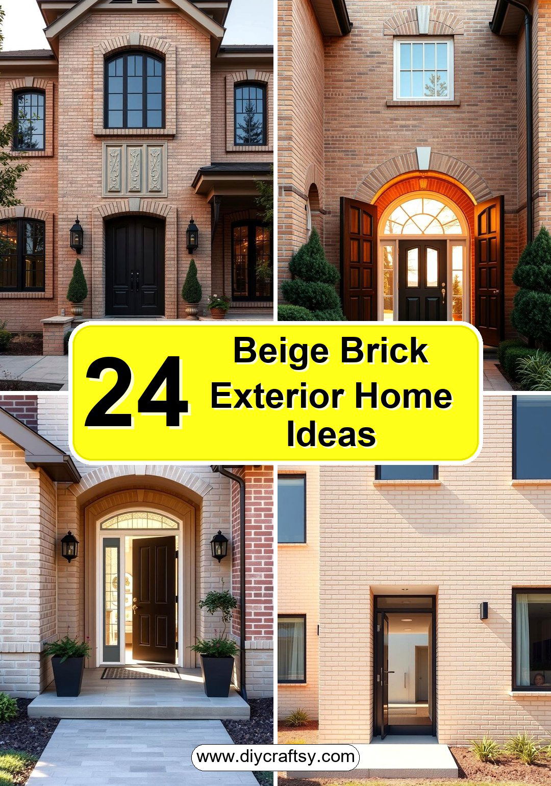 Beige Brick Exterior Home Ideas