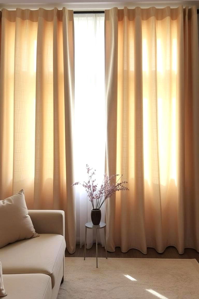 Beige Curtains for Soft Light - 24 Beige Living Room Ideas