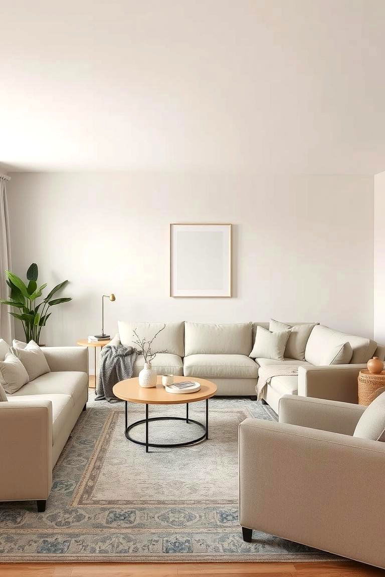 Beige and Gray Color Scheme - 24 Beige Living Room Ideas