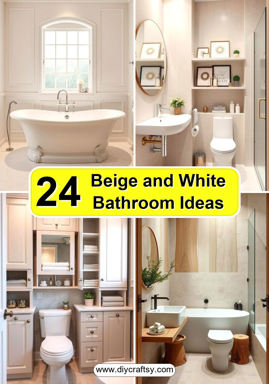 Beige and White Bathroom Ideas