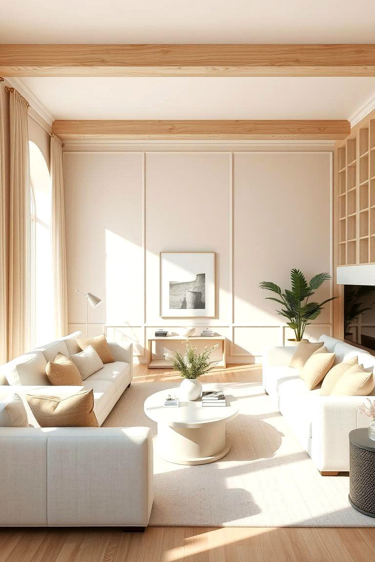 Beige and White Color Scheme - 24 Beige Living Room Ideas