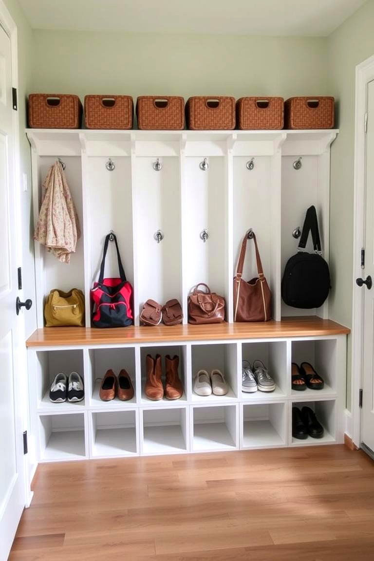 Bench with Cubbies for Each Family Member - 24 Mudroom Bench Ideas