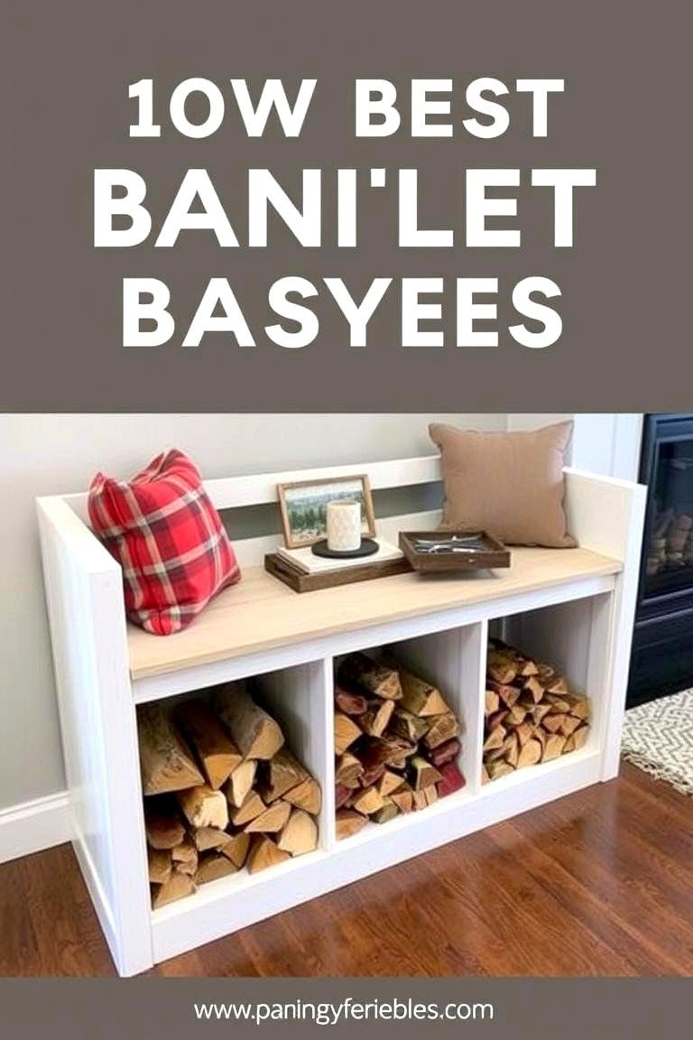 Bench with Custom Shelves - 24 Fireplace Bench Ideas