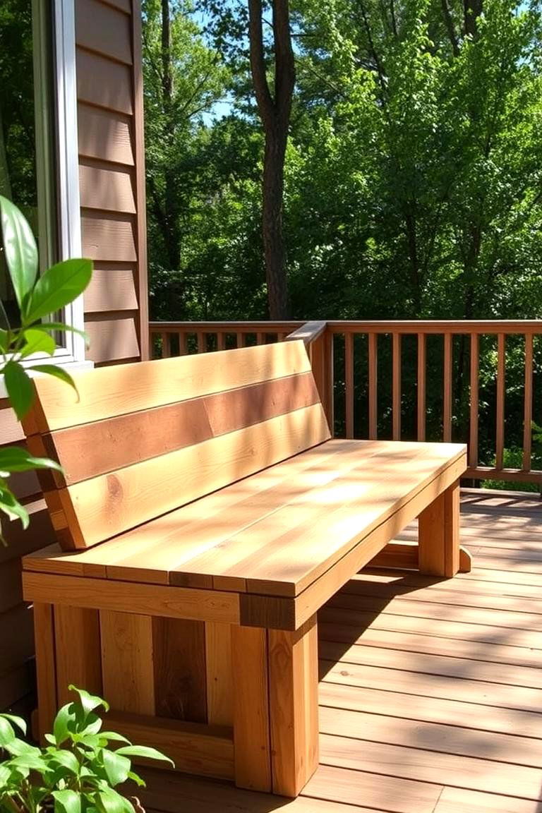 Bench with Eco Friendly Materials - 24 Built-in Deck Bench Ideas and Designs