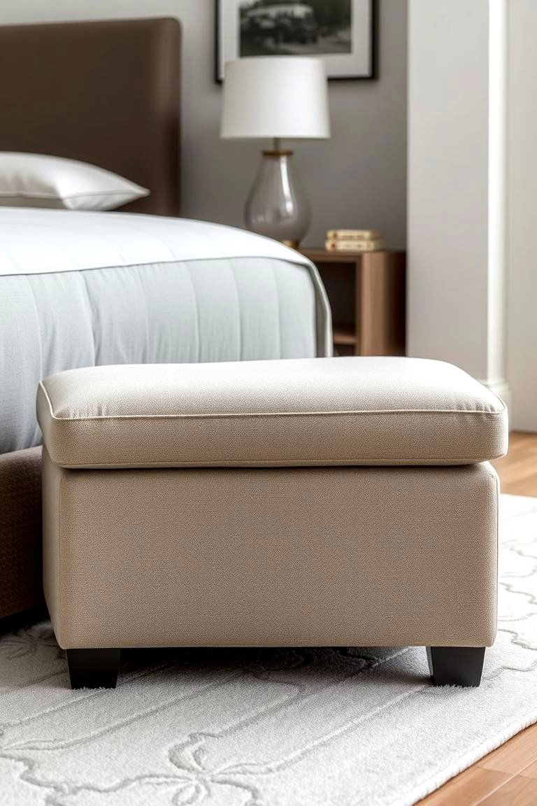 Bench with a Fabric Upholstered Base - 24 Bedroom Bench Ideas
