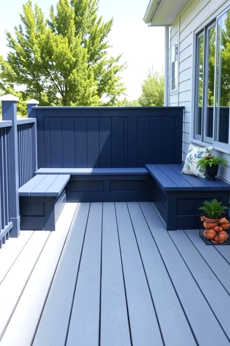Benches and Built in Seating in Contrast - 24 Two Tone Deck Color Schemes