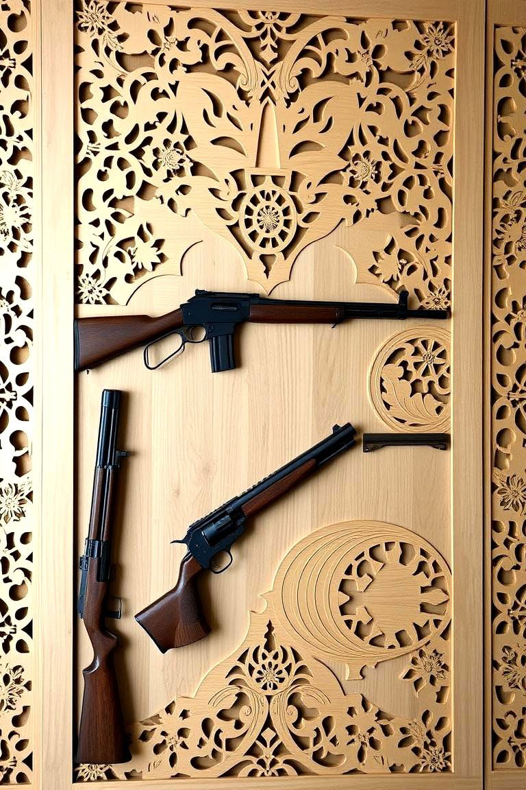 Bespoke Laser Cut Wood Paneling - 24 Gun Wall Ideas