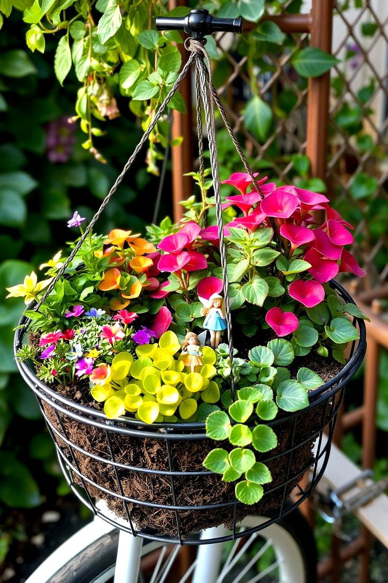 Bicycle Basket Fairy Garden - 24 Fairycore Bedroom Ideas