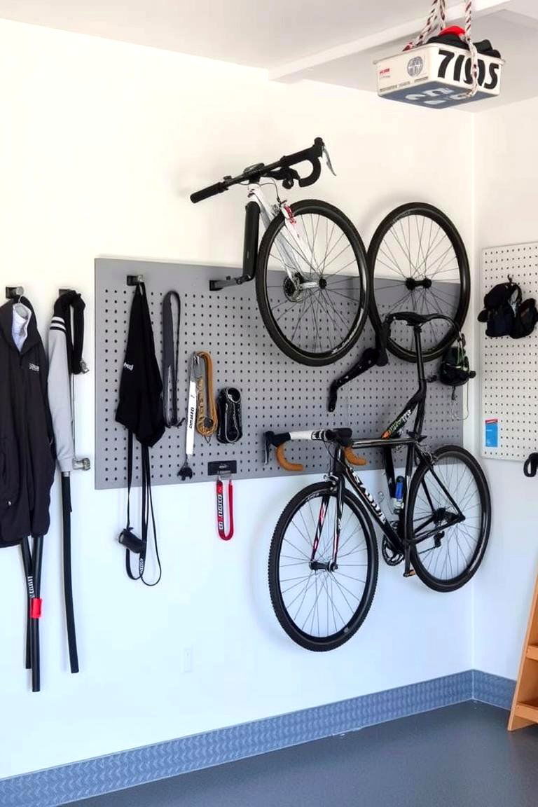 Bike Hooks and Pegboards - 24 Garage Bike Storage Ideas
