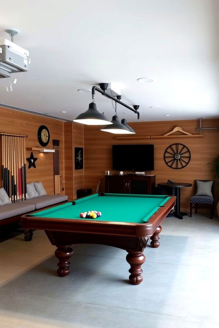 Billiards Room - 24 Garage Game Room Ideas