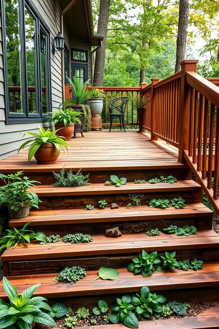 Biophilic Design with Natural Elements - 24 Deck Steps Ideas