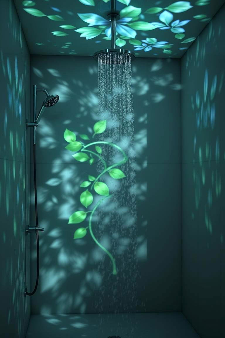 Biophilic Nature Projection Lighting - 24 Shower Lighting Ideas