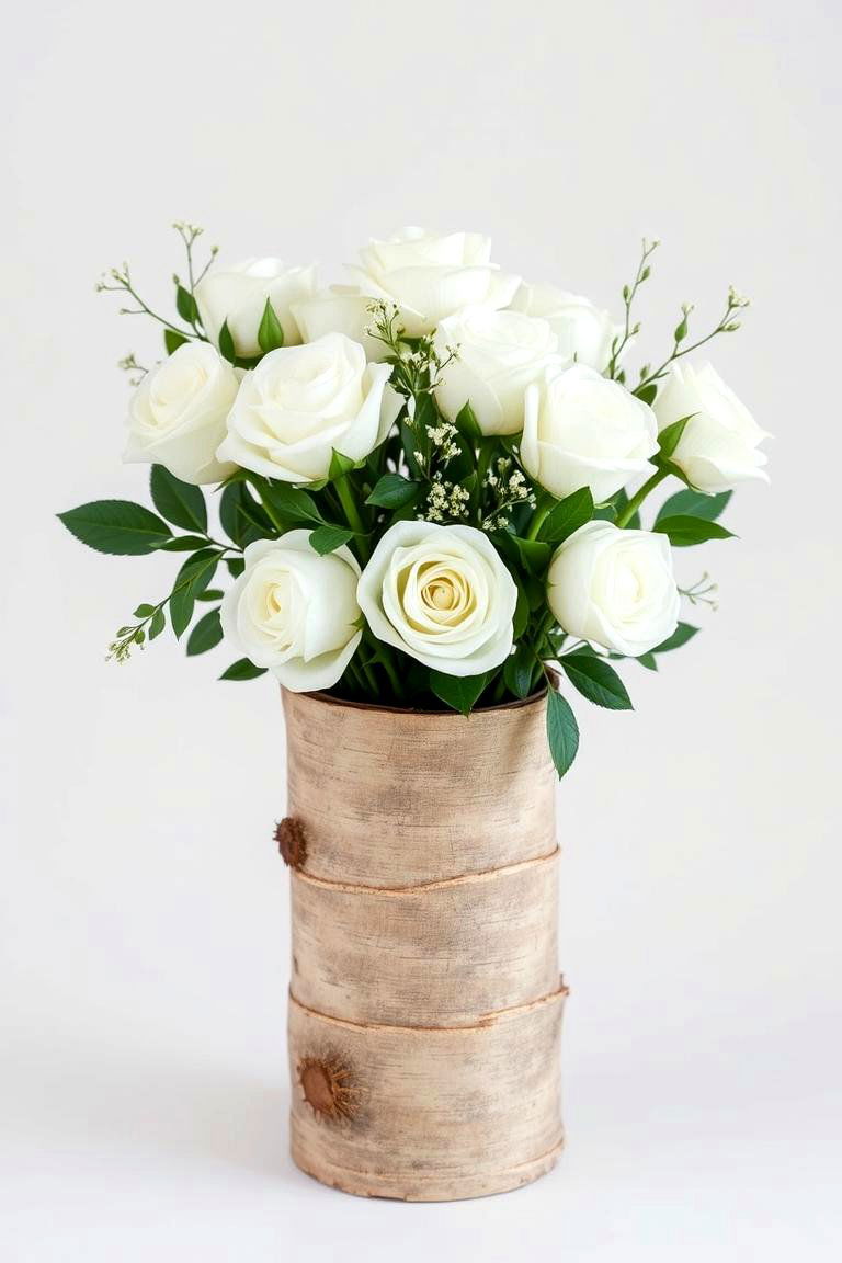 Birch Bark Vases - 24 Rustic Wedding Centerpieces