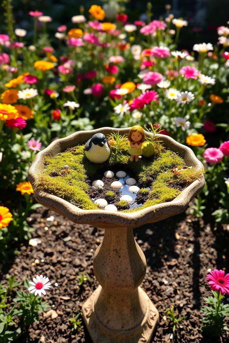 Birdbath Garden - 24 Fall Birthday Party Ideas