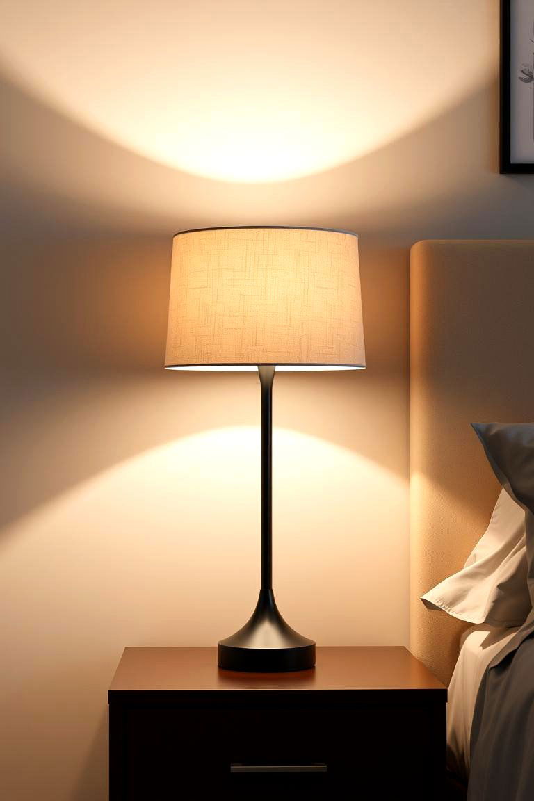 Black Accent Lighting - 24 Cream and Black Bedroom Ideas