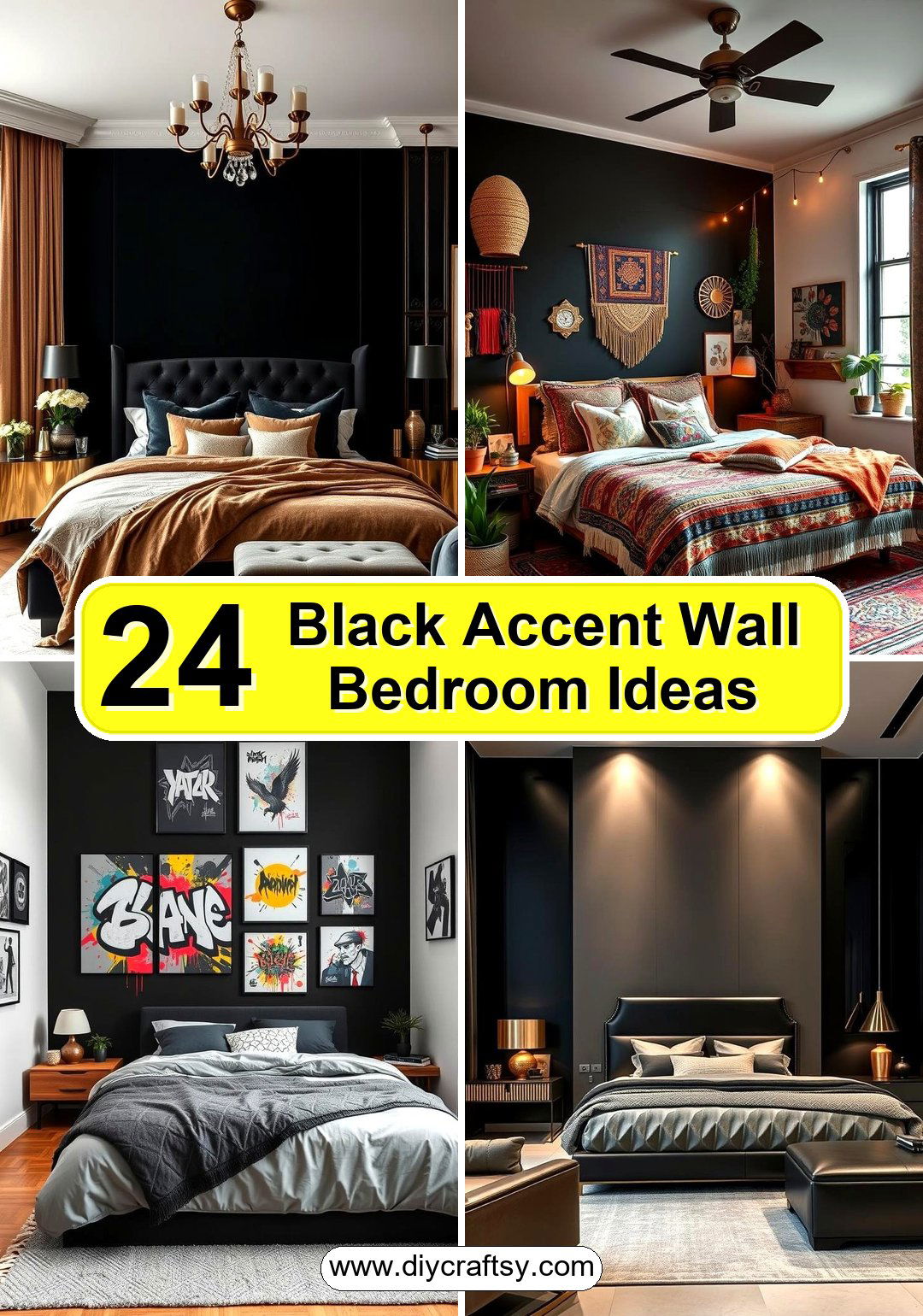 Black Accent Wall Bedroom Ideas