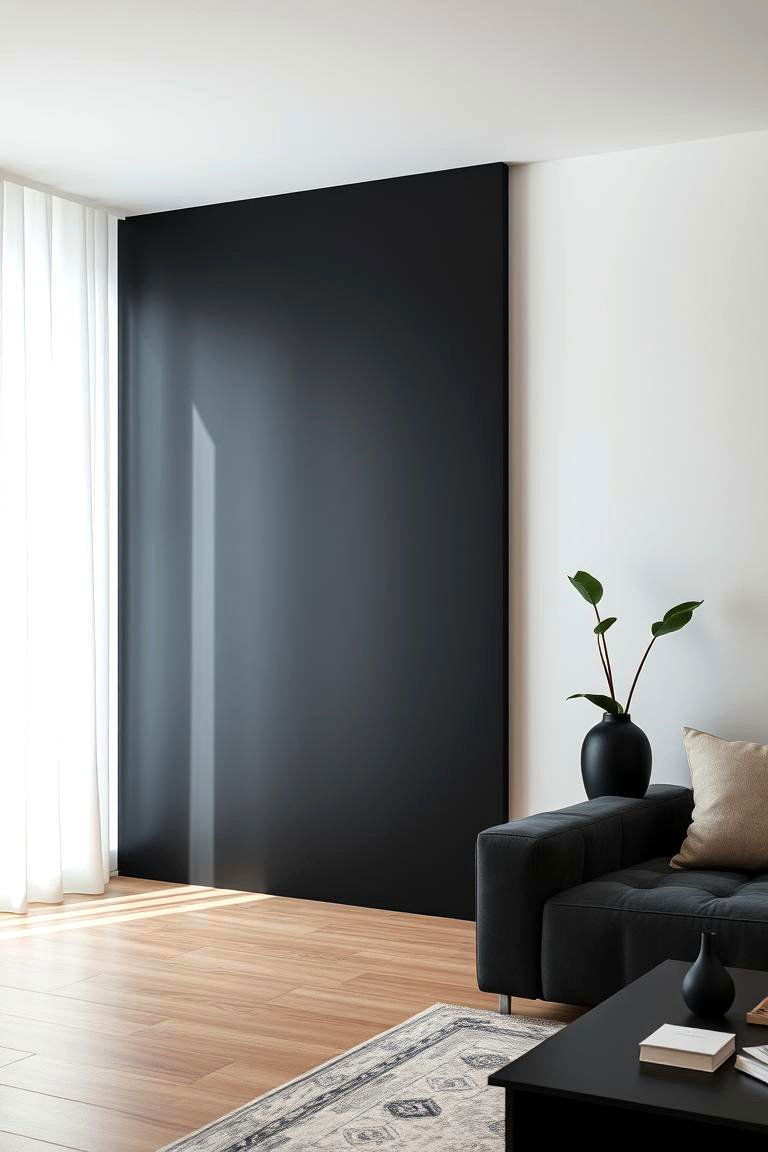 Black Accent Wall with Modern Minimalist Design - 24 Black Accent Wall Ideas