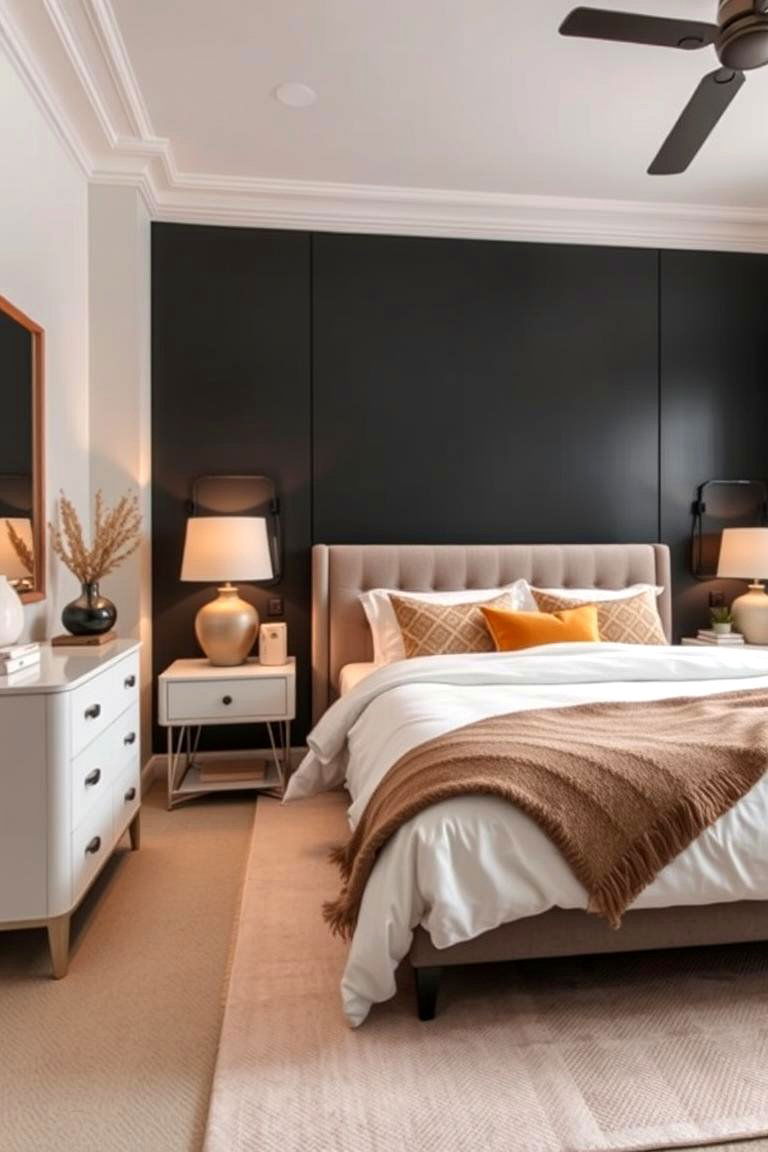 Black Accent Wall - 24 Bedroom Accent Wall Ideas