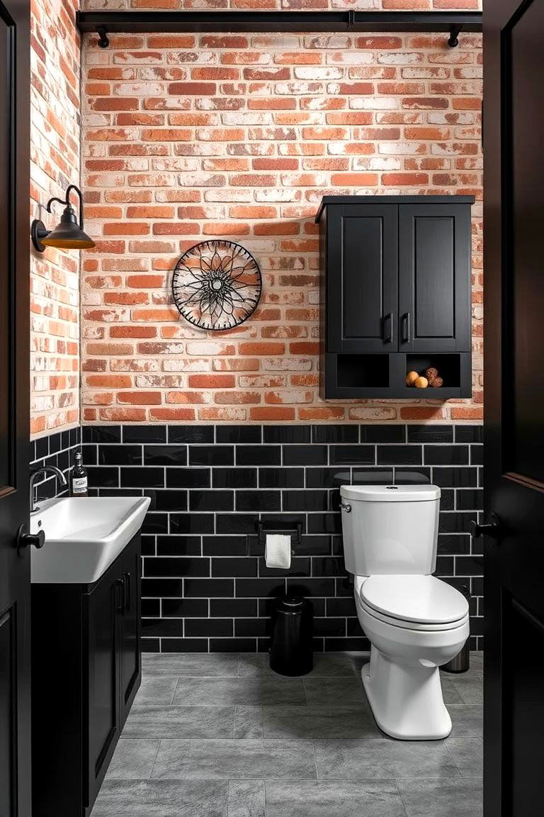 Black Cabinets with Industrial Elements - 24 bathroom with black cabinets ideas