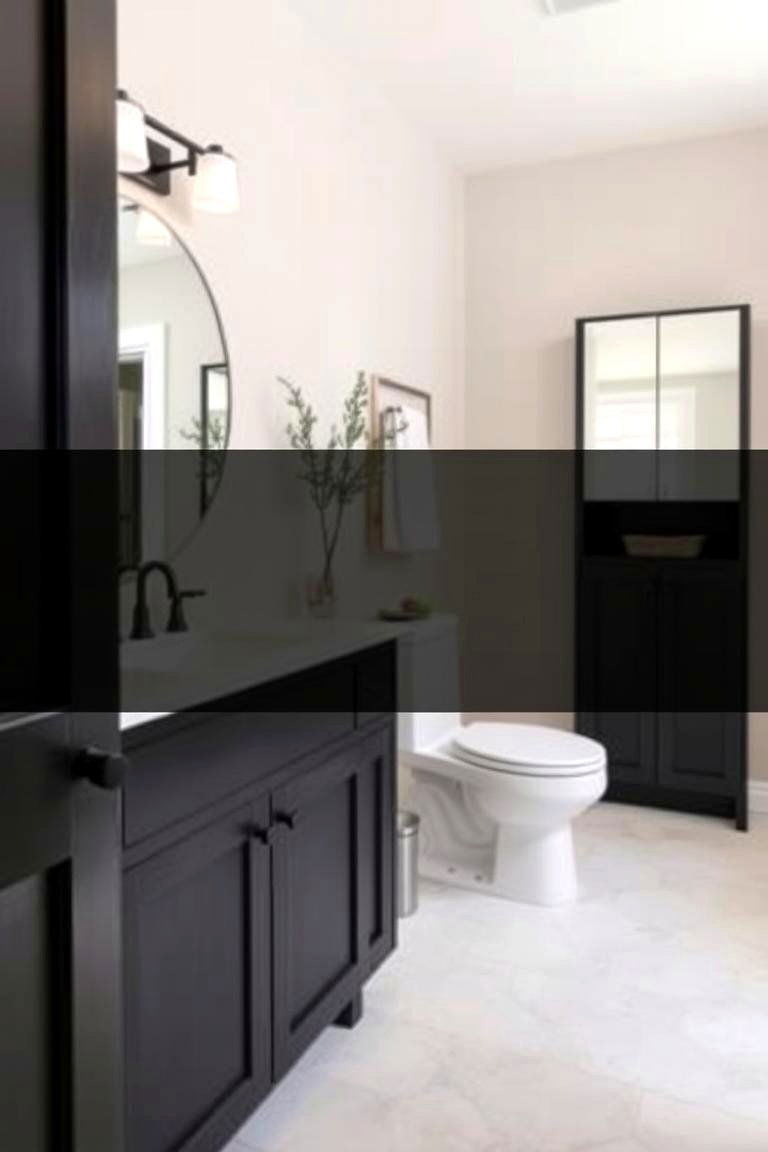 Black Cabinets with Minimalist Design - 24 bathroom with black cabinets ideas