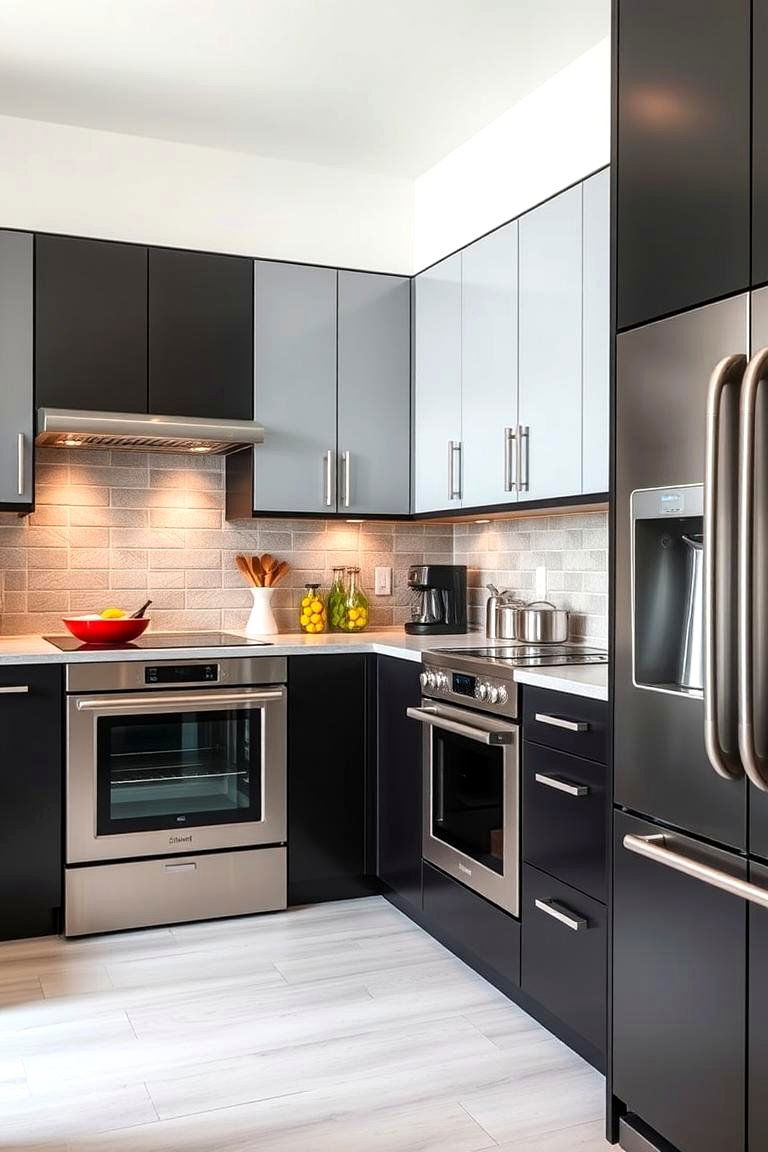 Black Cabinets with Silver or Chrome Hardware for a Modern Edge - 24 kitchens with beautiful black cabinets