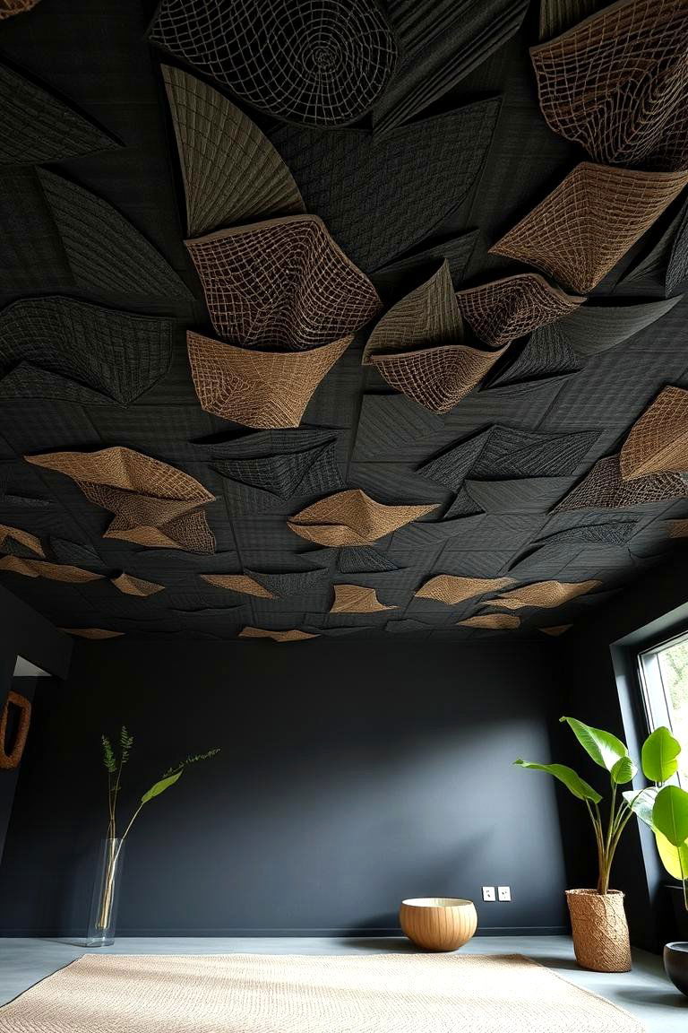 Black Ceiling with Sustainable Eco Materials - 24 Black Ceiling Design Ideas