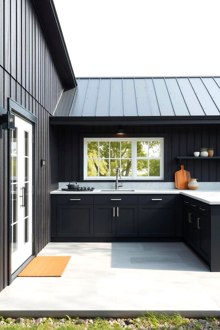 Black Cladding Panels - 24 Black Modern Farmhouse Exterior Design Ideas