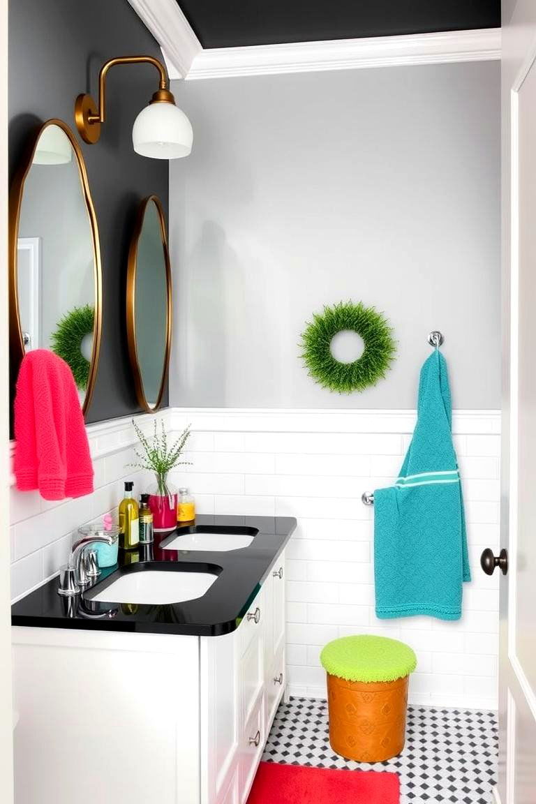 Black Countertops with Colorful Accents - 24 bathroom with black countertops ideas