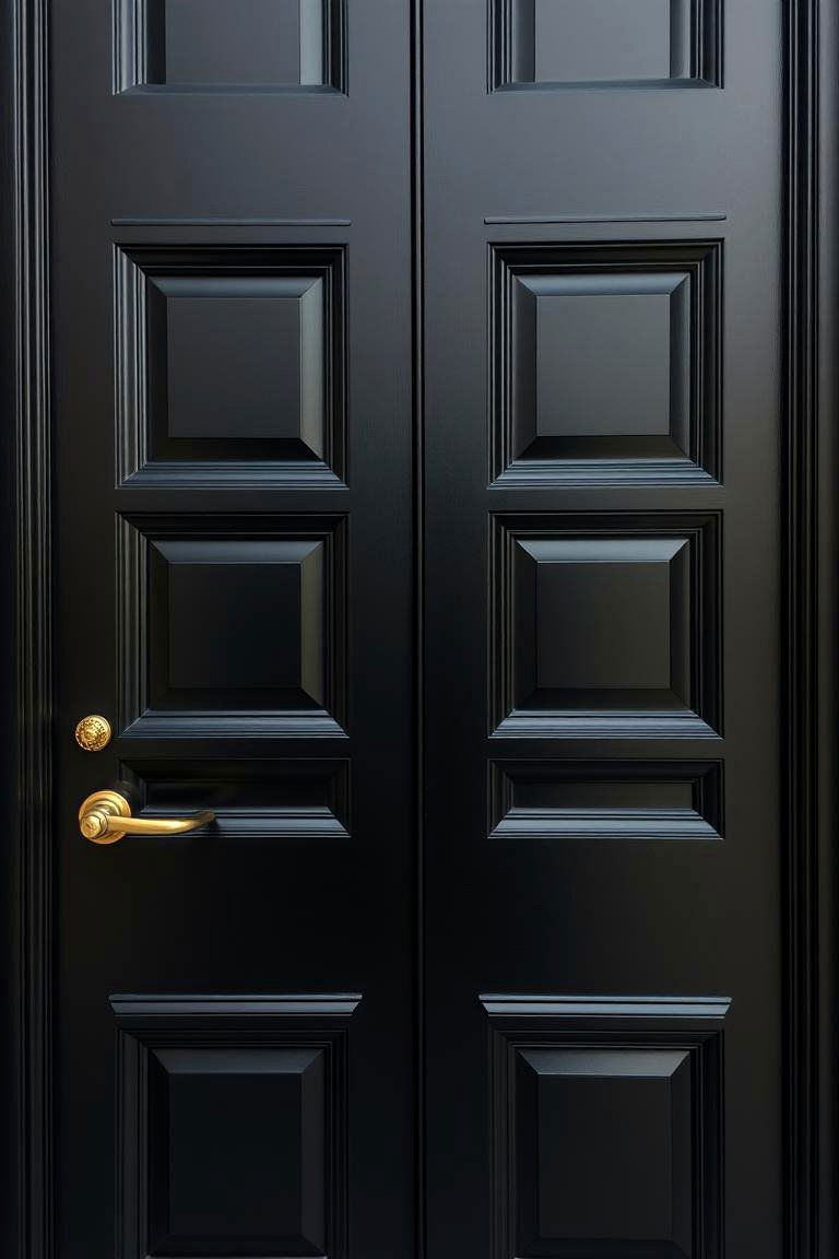 Black Door with Gold Accents - 24 Black Front Door Ideas