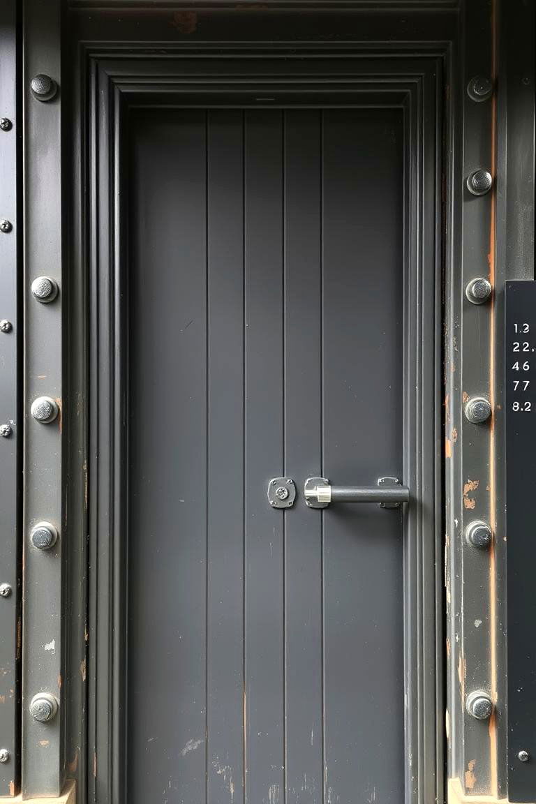 Black Door with Industrial Features - 24 Black Front Door Ideas